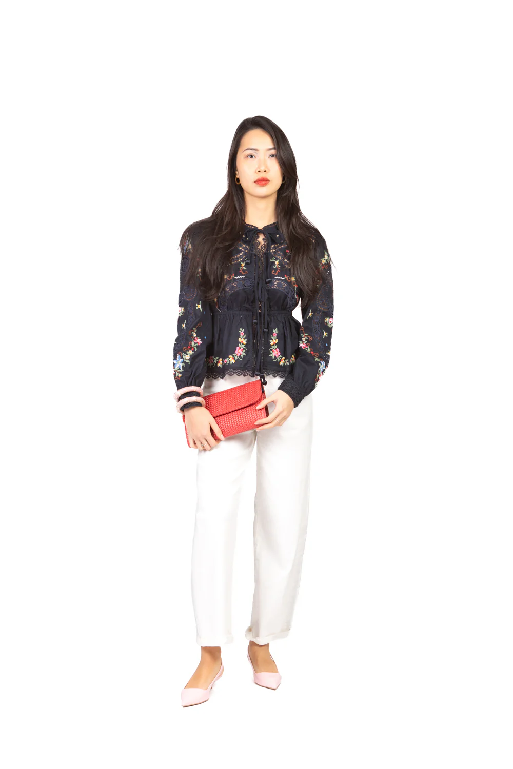 Dixie - Blusa ricamata con lacci Art. J698A029X - Image 4