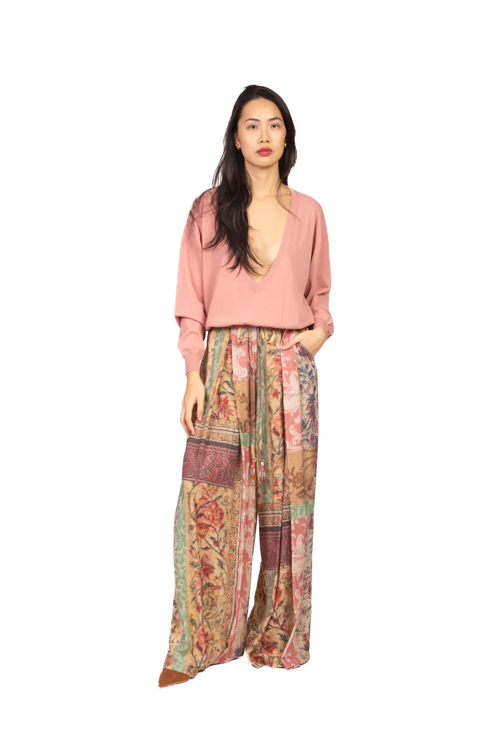 Dixie - Pantalone palazzo fantasia con coulisse Art. PDR21BAA