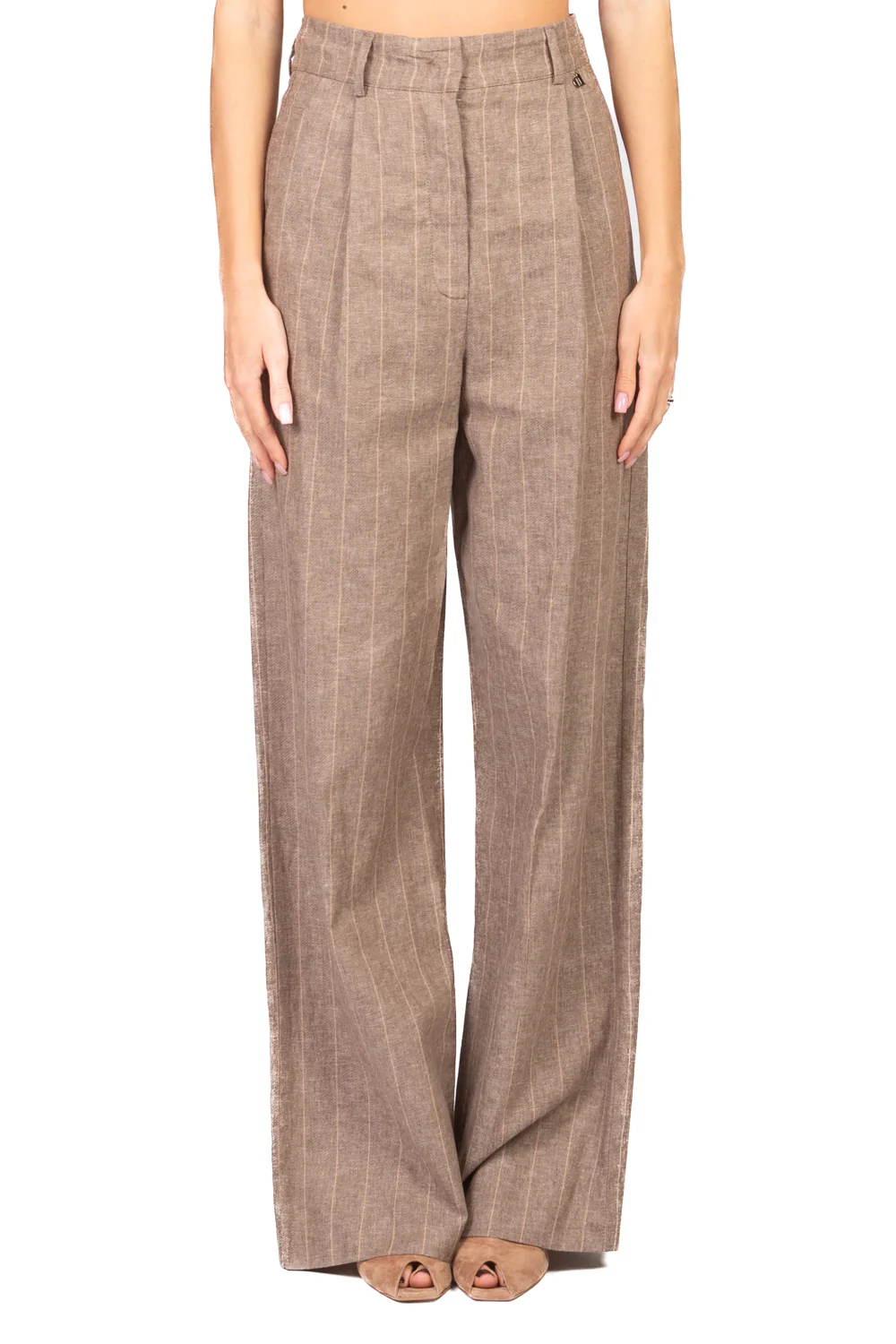 Dixie - Pantalone palazzo gessato Art. P845A117 - Image 2