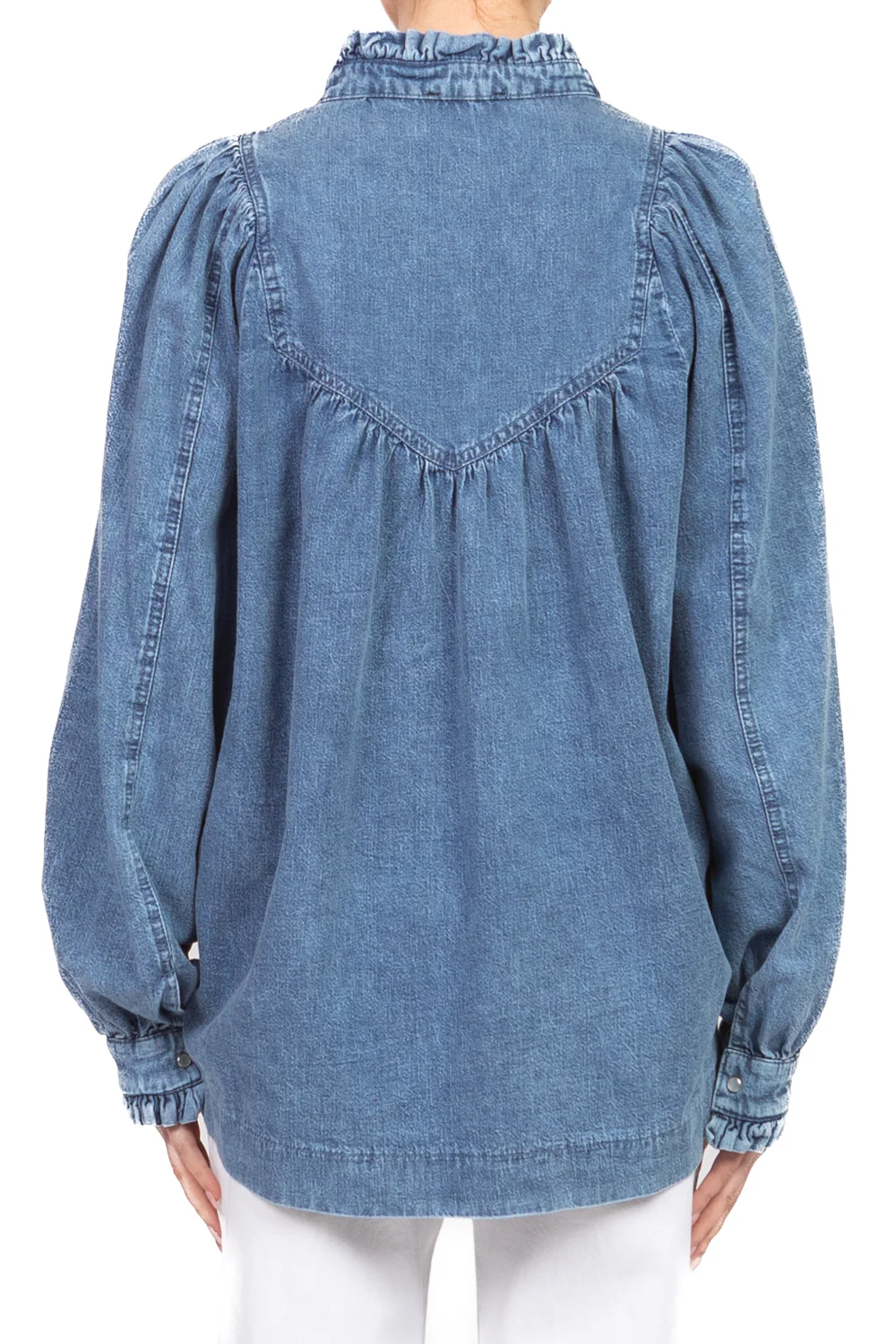 Dixie - Blusa denim manica palloncino Art. C881A101 - Image 3