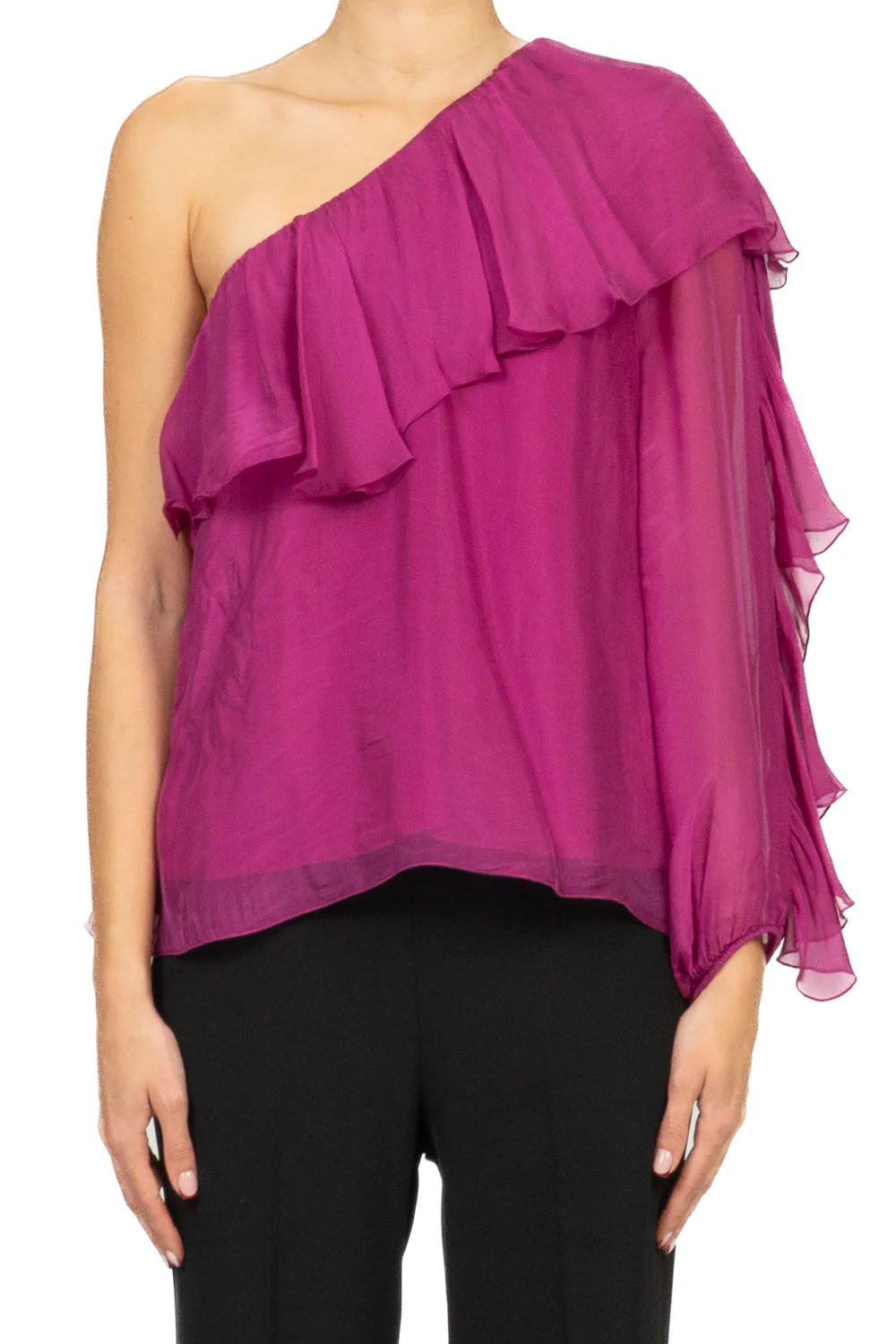 Dixie - Top Monospalla con rouches Art. C207A021A - Image 5