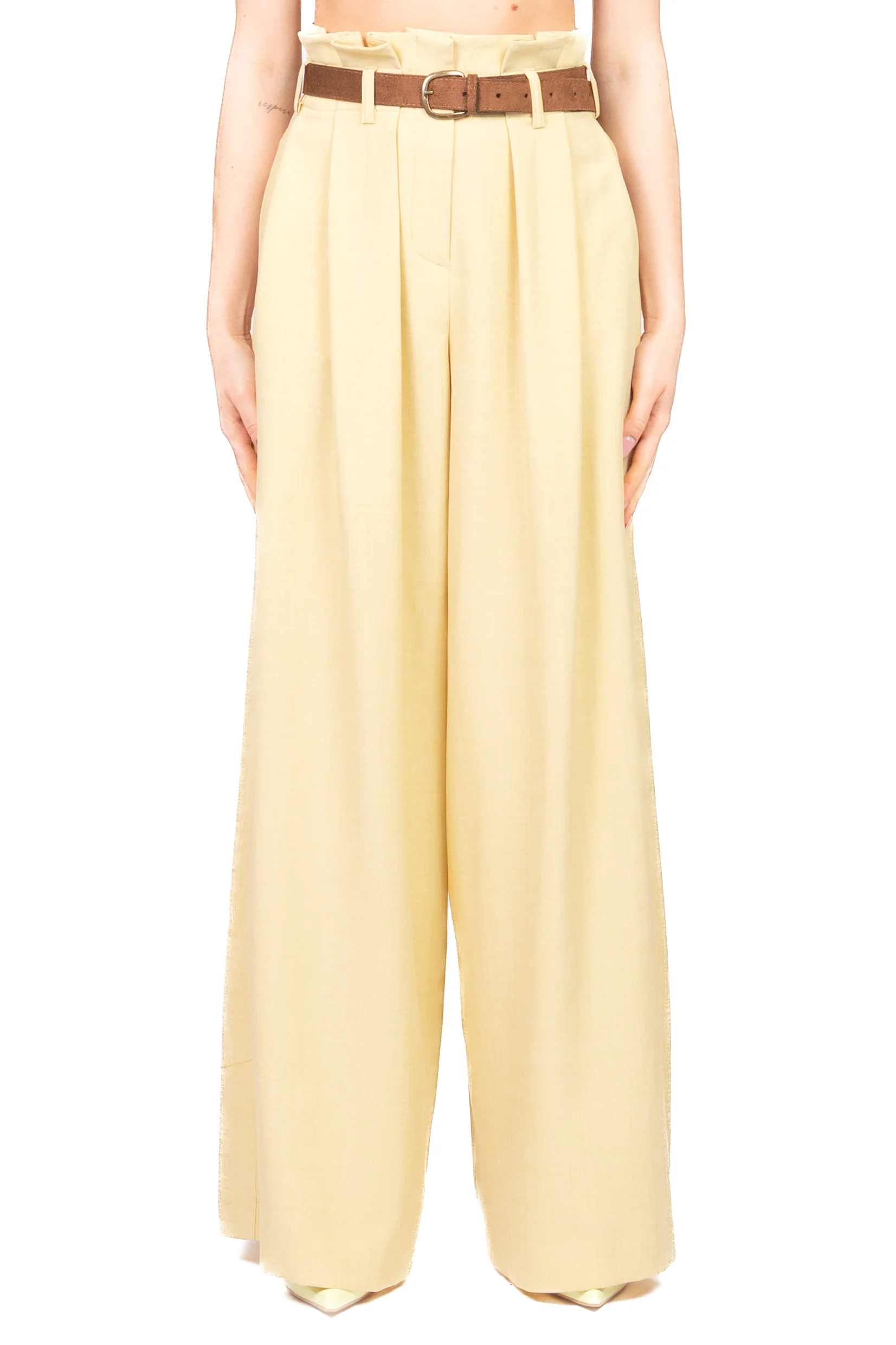 Dixie - Pantalone palazzo con pinces gessato Art. PDT51FHC - Image 2