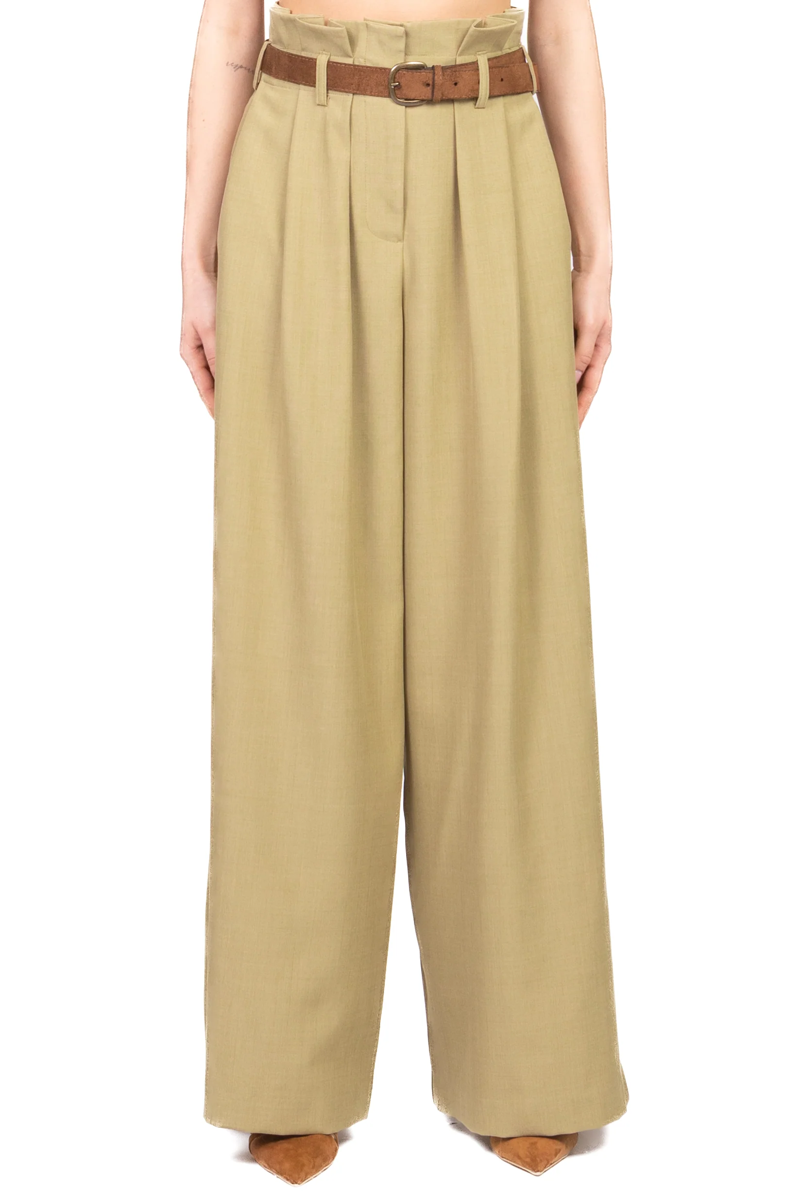 Dixie - Pantalone palazzo con pinces gessato Art. PDT51FHC - Image 5