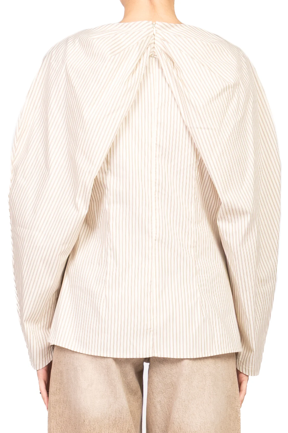 Imperial - Blusa in cotone gessata manica palloncino Art. COQ8LMG - Image 3