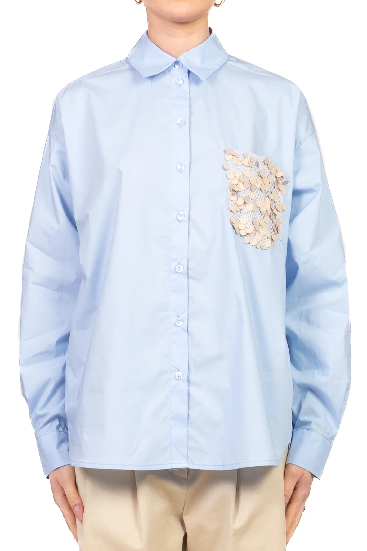 Tensione In - Camicia over taschino paillettes Art. S26C809 - Image 2