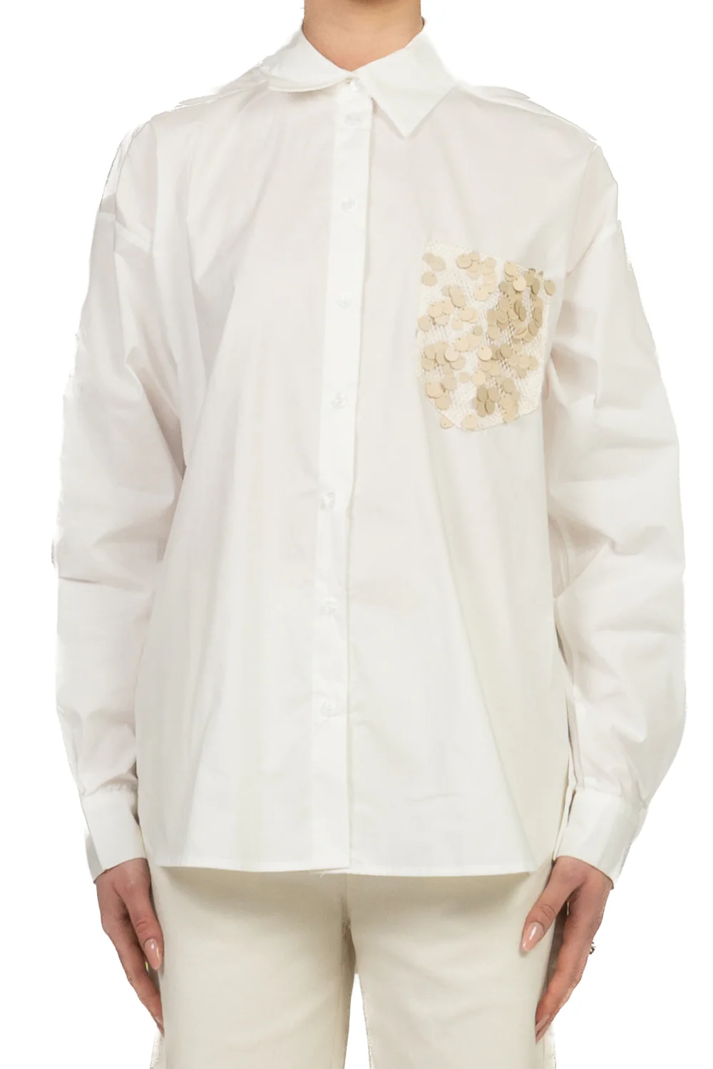 Tensione In - Camicia over taschino paillettes Art. S26C809 - Image 5