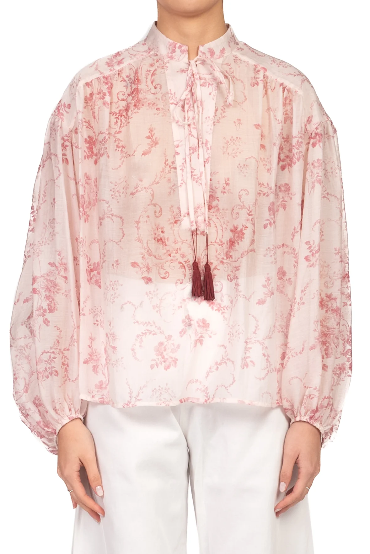 Tensione In - Blusa fantasia floreale con nappine Art. 38974 - Image 2