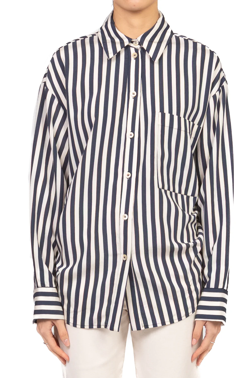 Tensione in - Camicia rigata arricciata Art. 38627 - Image 2