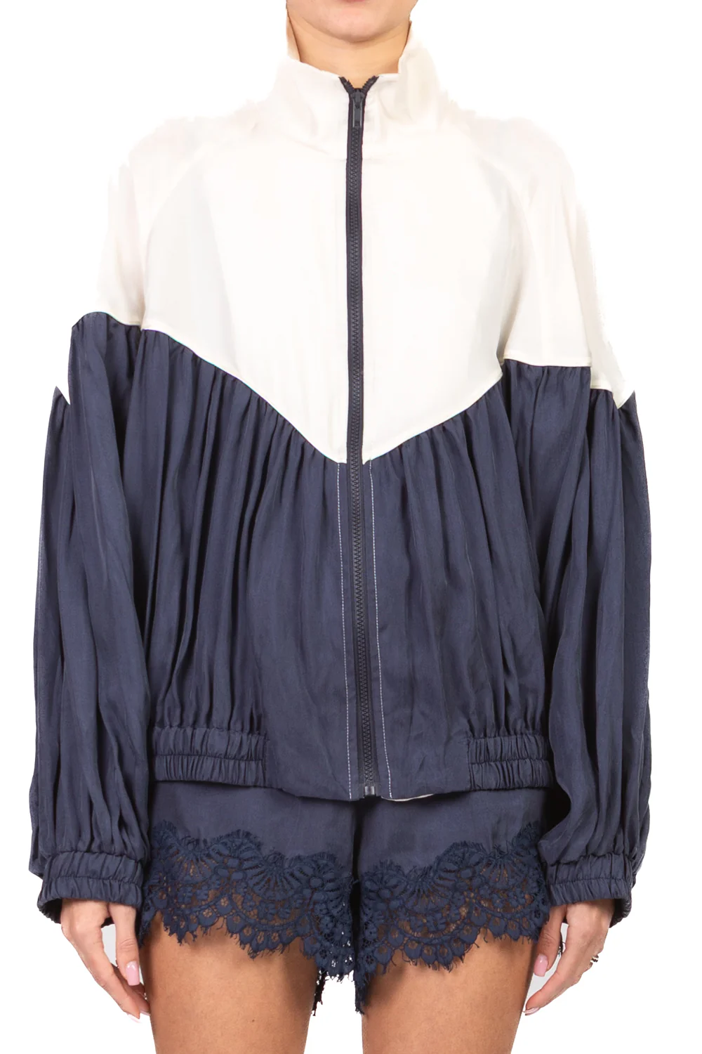 Tensione In - Bomber bicolore in cupro Art. 38829 - Image 2