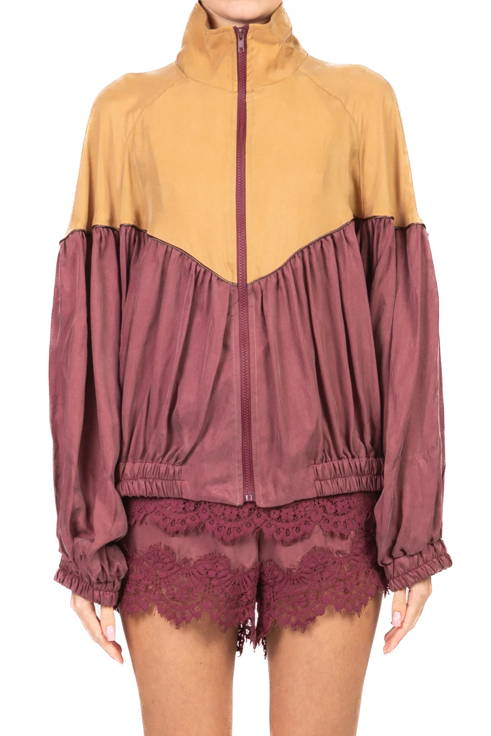 Tensione In - Bomber bicolore in cupro Art. 38829 - Image 5