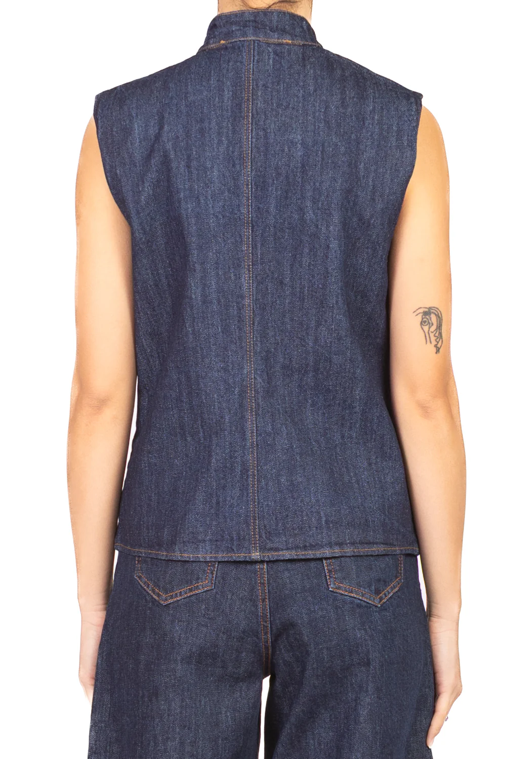 Tensione In - Gilet denim chiusura orientale Art. CP1040 - Image 3