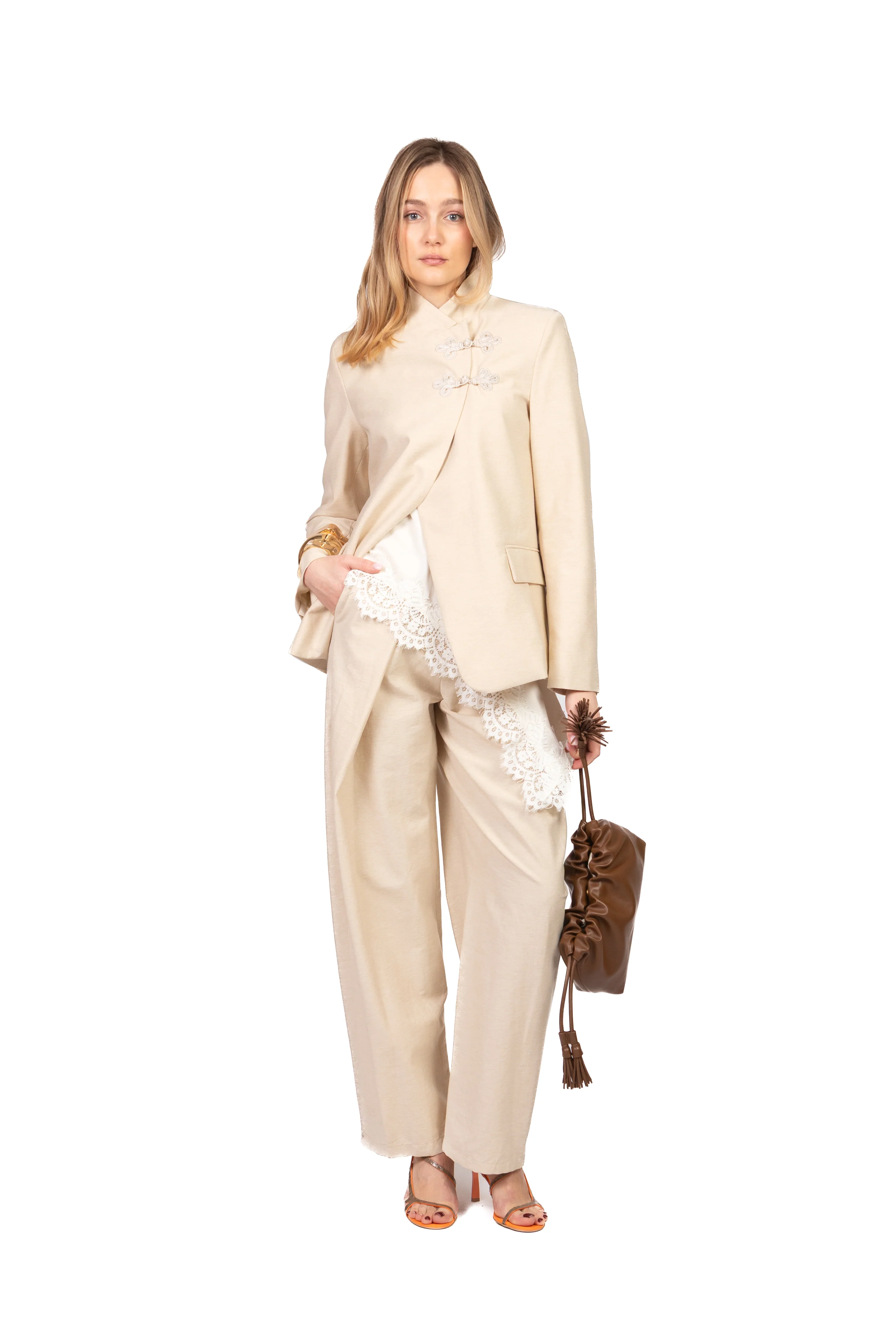 Tensione In - Pantalone barrel con pinces Art. S26P649