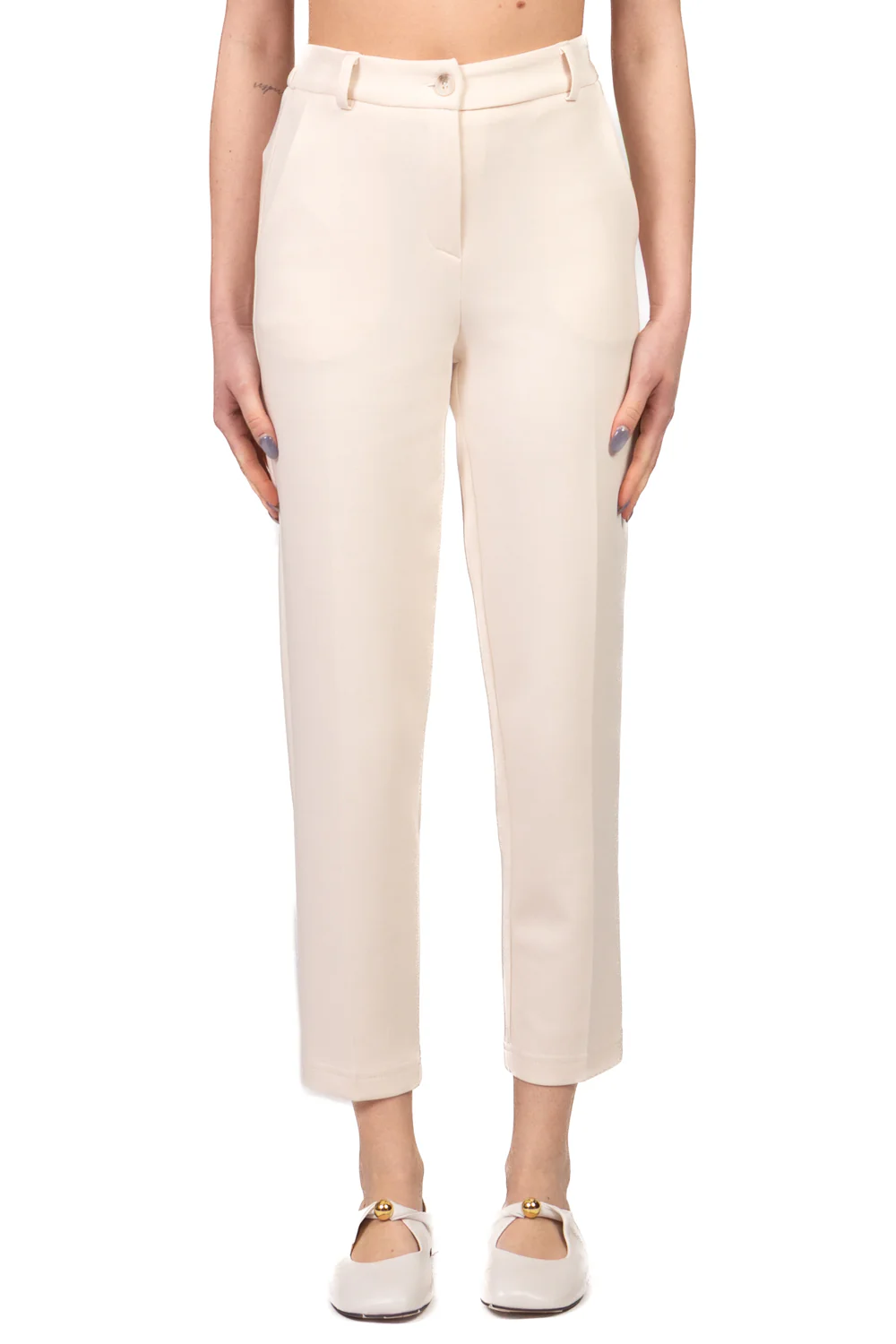Tensione In - Pantalone sigaretta punto milano Art. 26P4005 - Image 5