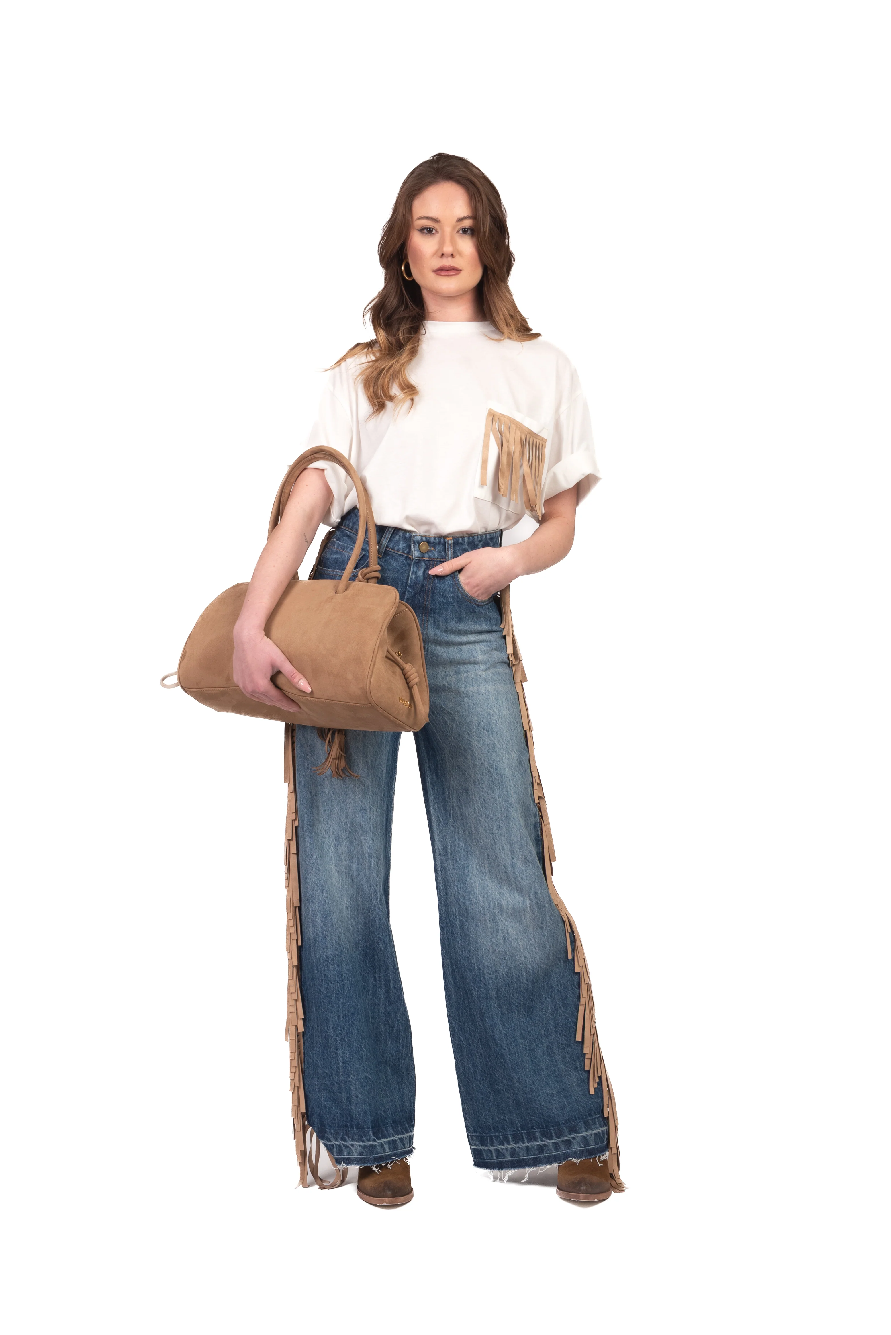 Tensione In - Jeans palazzo con frange Art. CP1188