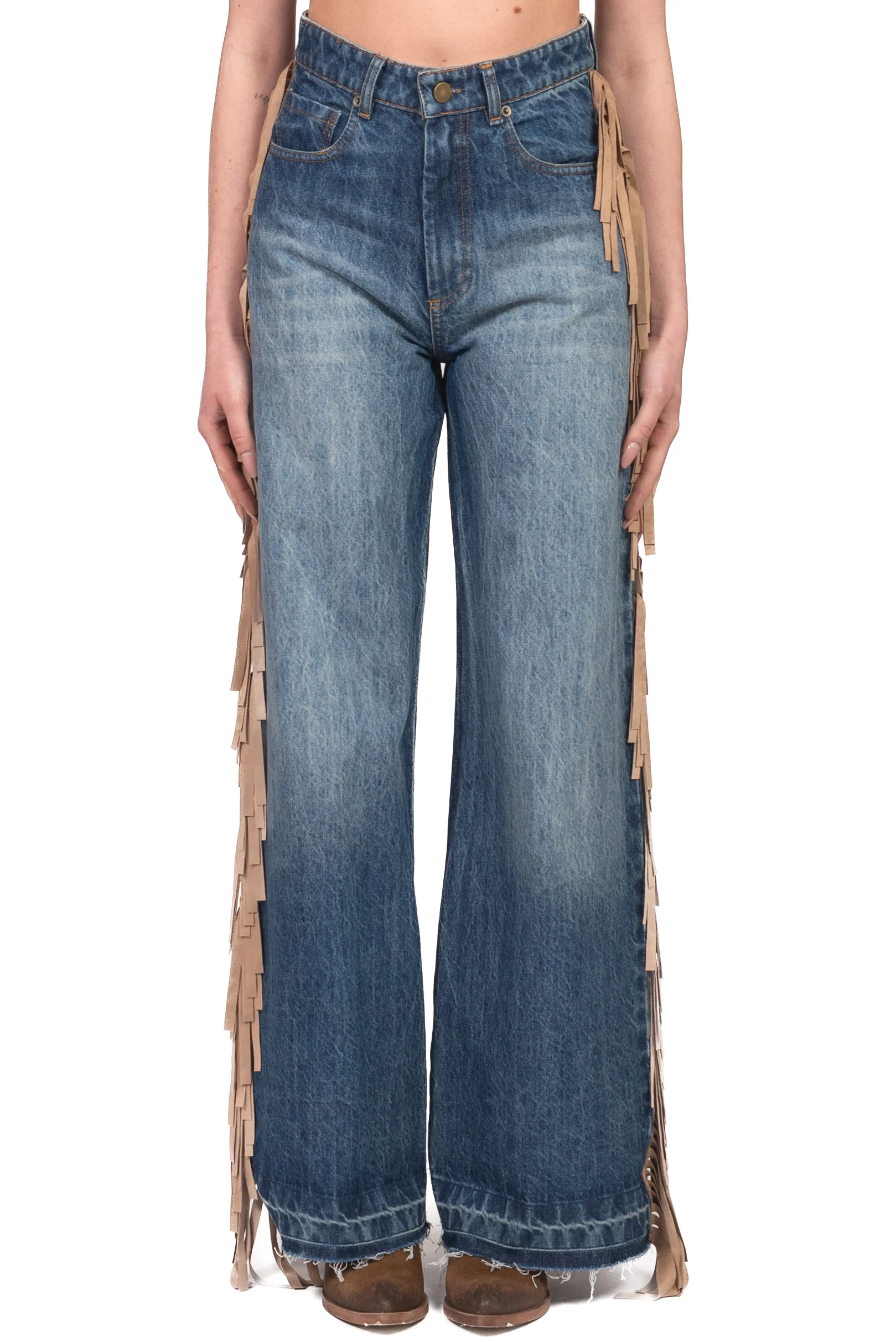 Tensione In - Jeans palazzo con frange Art. CP1188 - Image 2