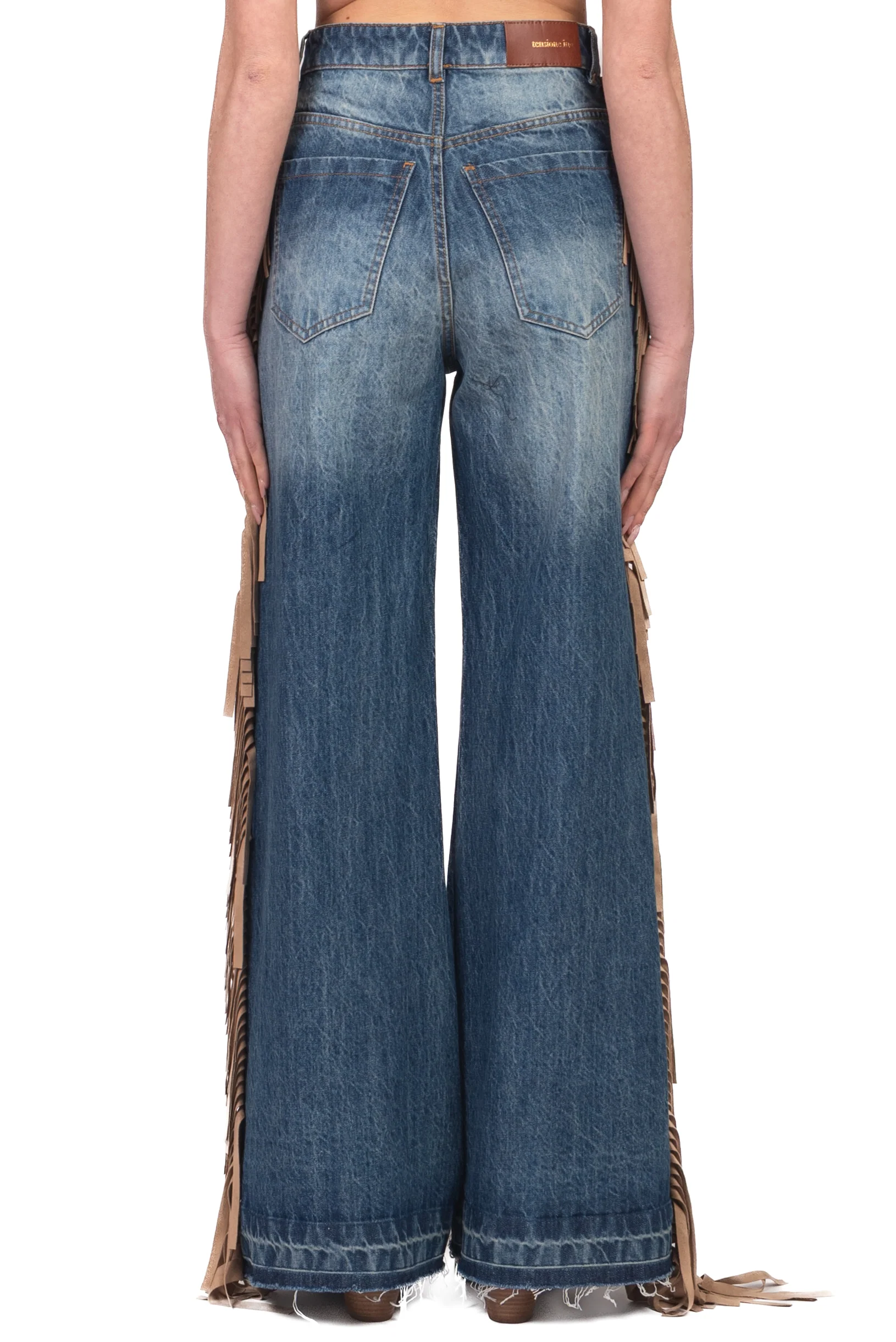 Tensione In - Jeans palazzo con frange Art. CP1188 - Image 3