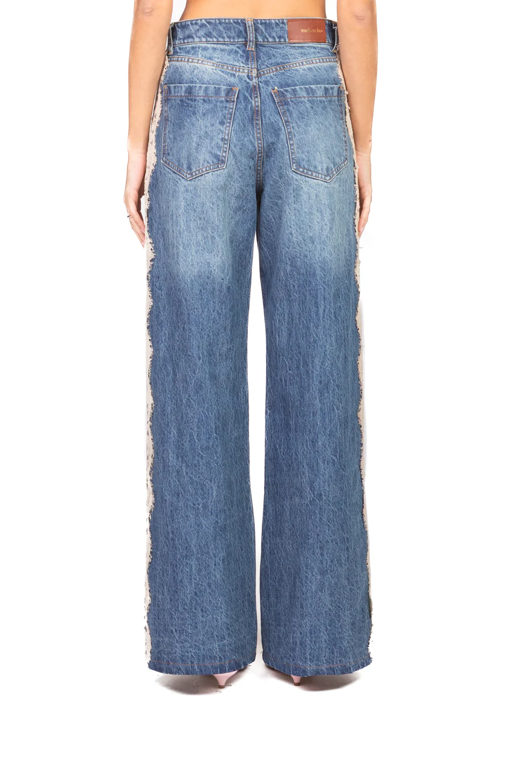 Tensione In - Jeans palazzo profilo pizzo Art. CP870 - Image 3