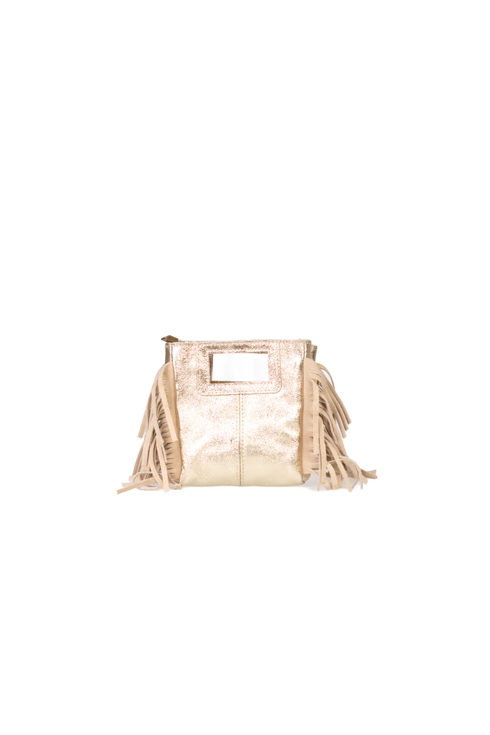 Upper - Borsa in pelle mini con frange - Image 2
