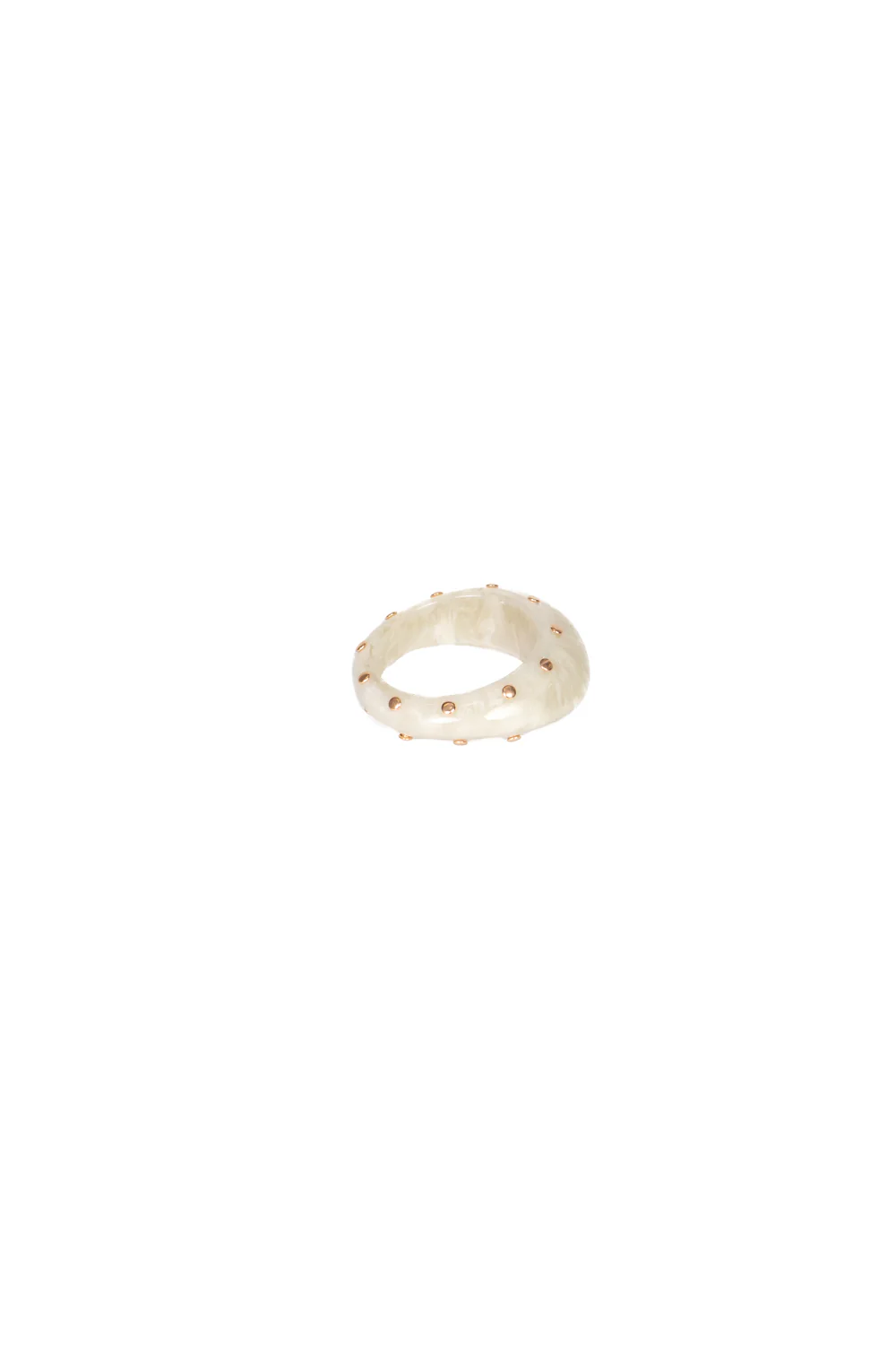 Upper - Bracciale rigido marmorizzato con borchie - Image 2