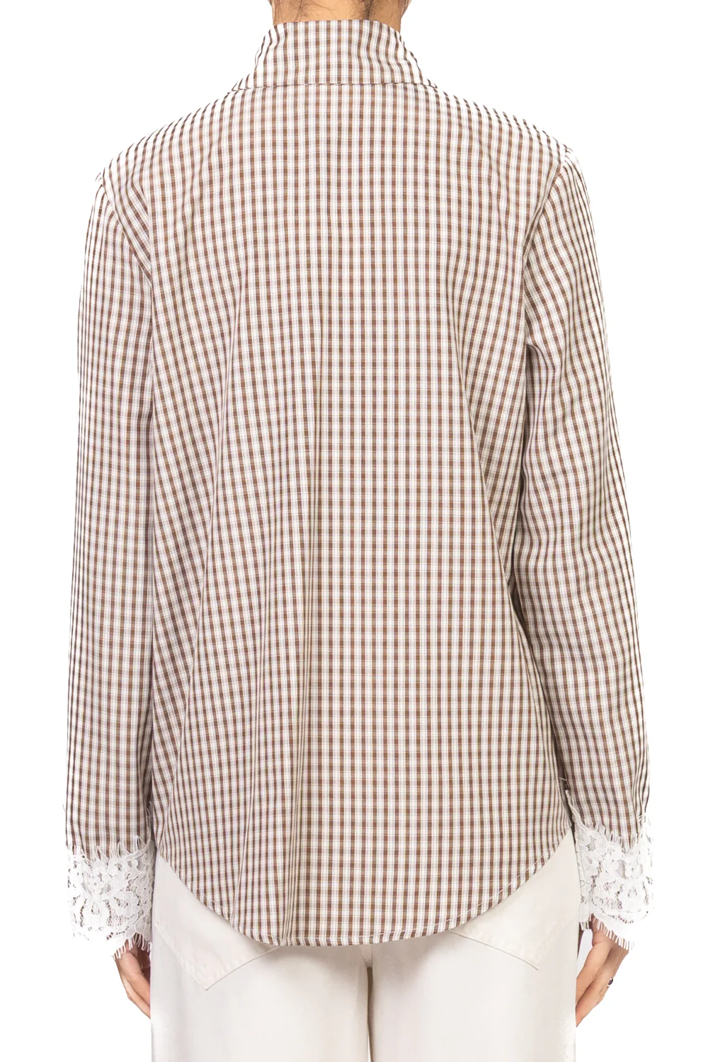 Vicolo - Camicia quadretti con polsini in pizzo Art. TAB1127 - Image 3