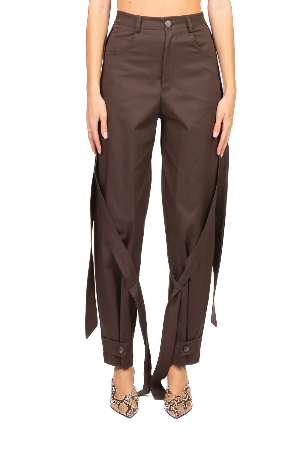 Vicolo - Pantalone gamba dritta con lacci Art. TAB1188 - Image 2