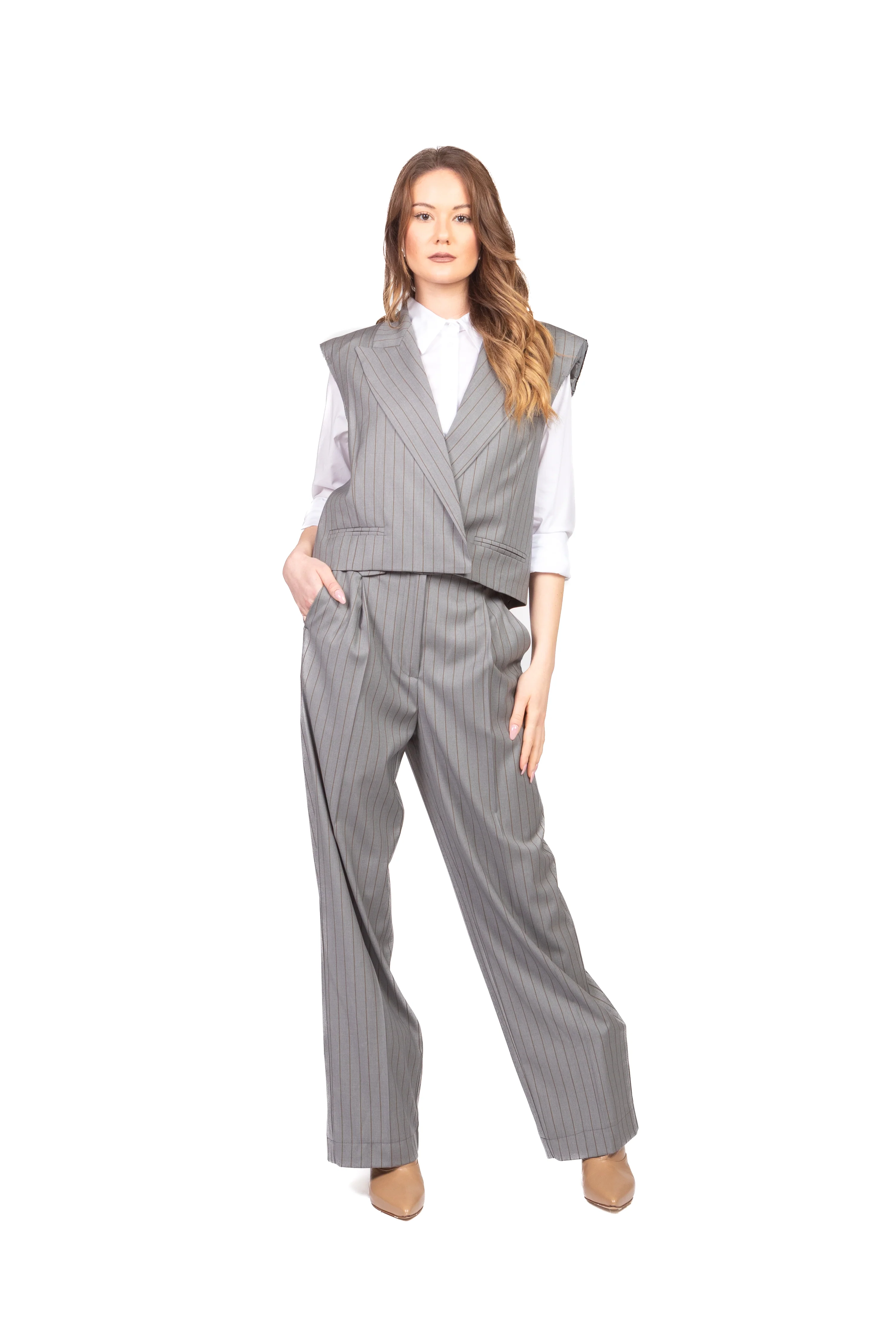 Vicolo - Pantalone gessato con pinces Art. TAB1304