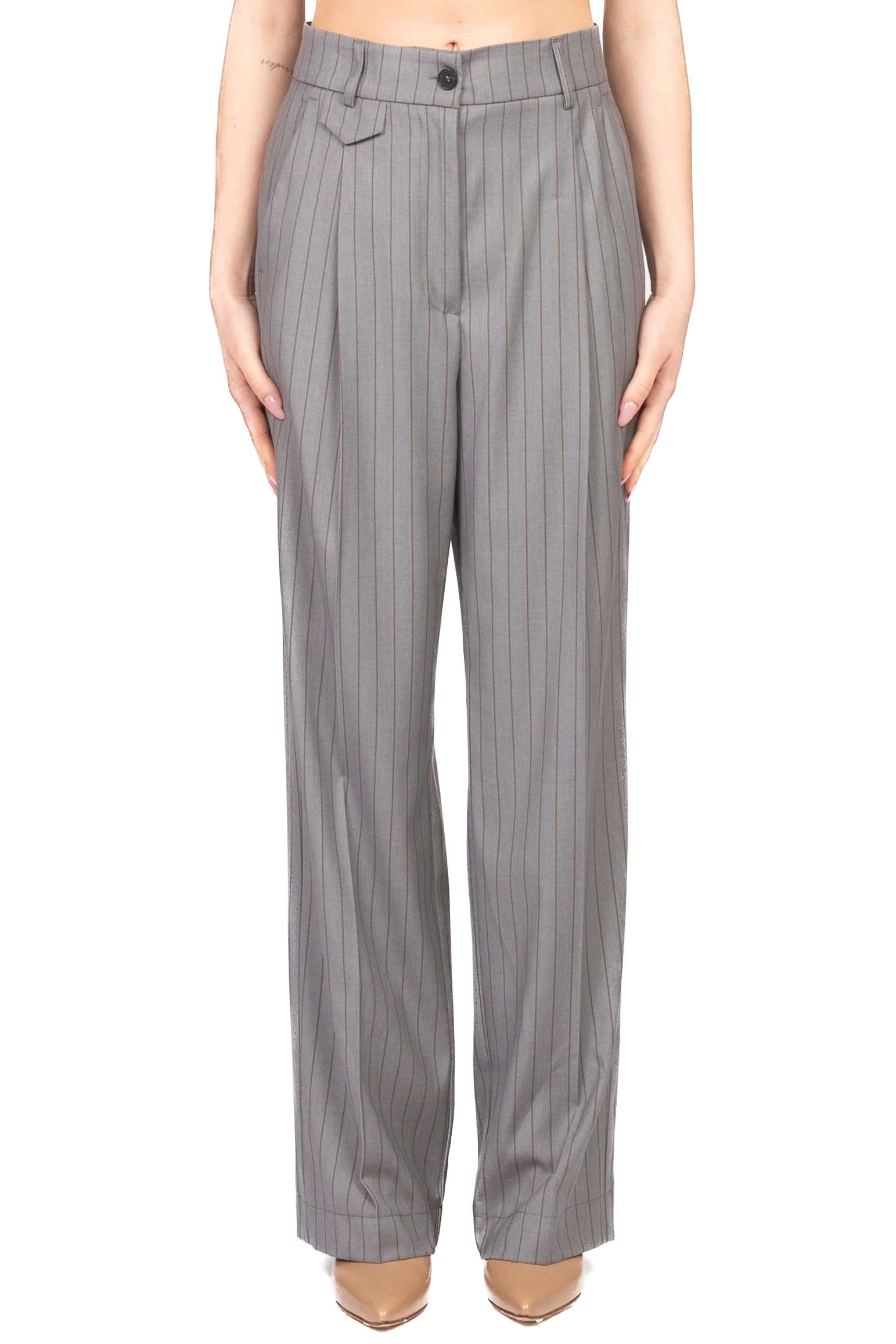 Vicolo - Pantalone gessato con pinces Art. TAB1304 - Image 2
