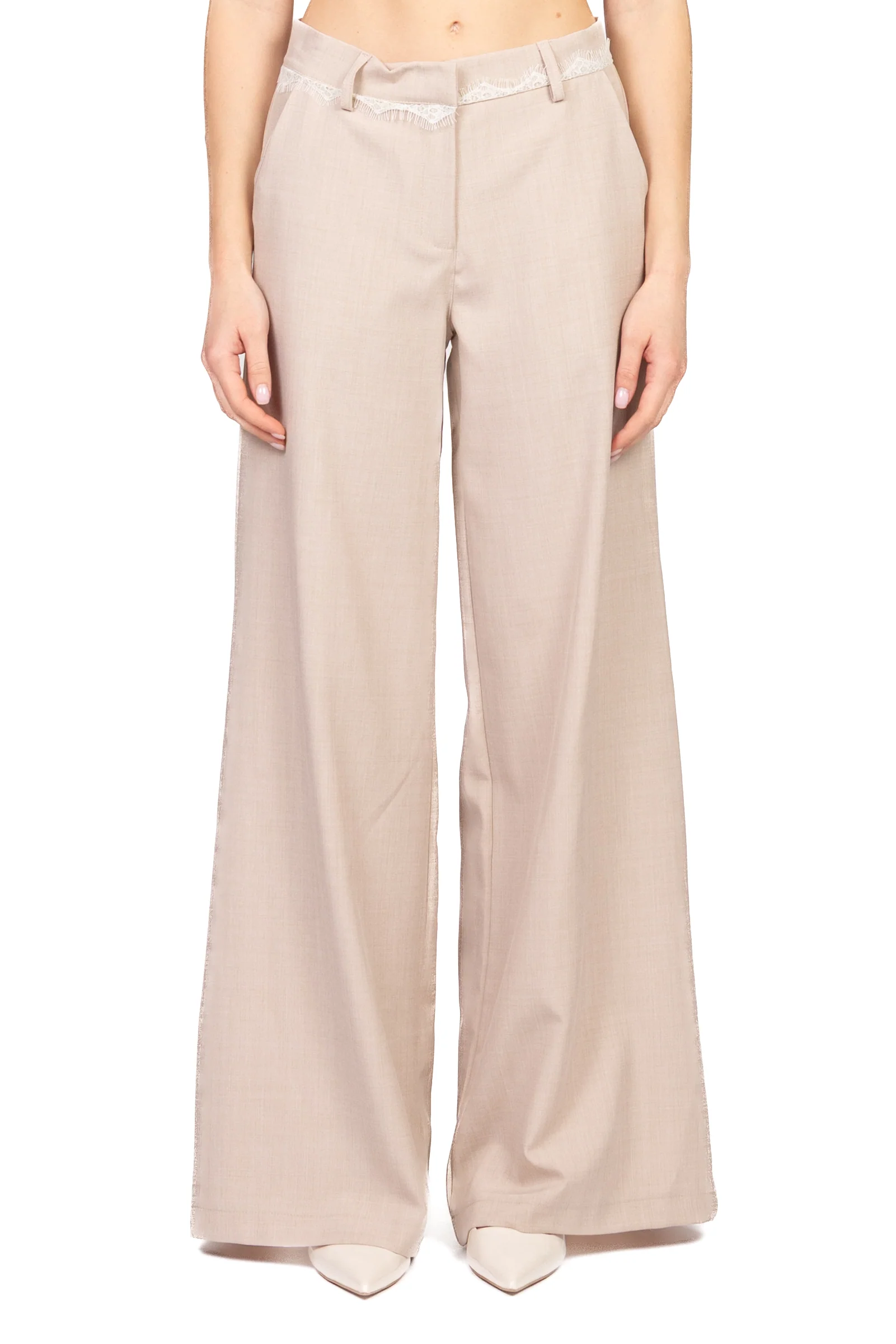 Vicolo - Pantalone palazzo inserti pizzo Art. TAB1457 - Image 2