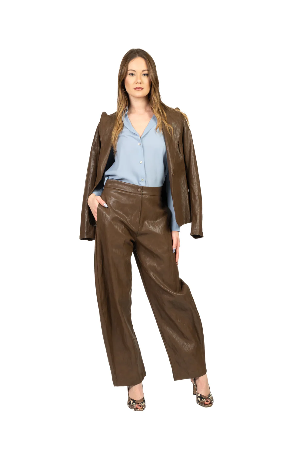 Vicolo - Pantalone barrel in ecopelle Art. TAB0278