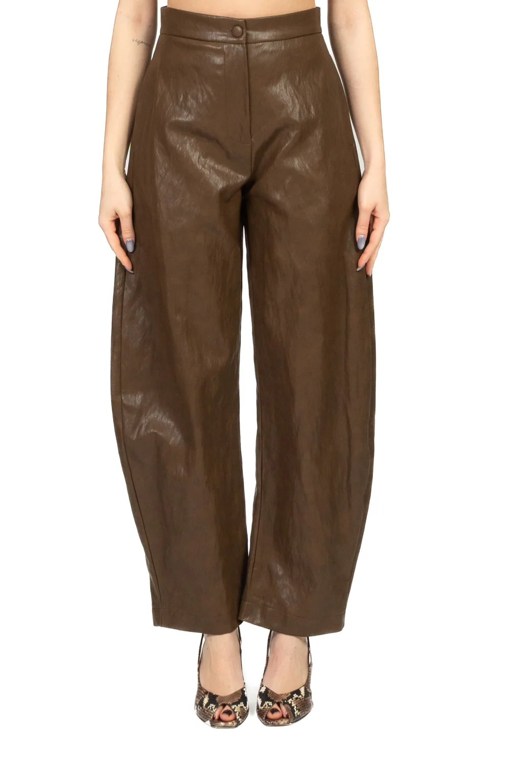 Vicolo - Pantalone barrel in ecopelle Art. TAB0278 - Image 2