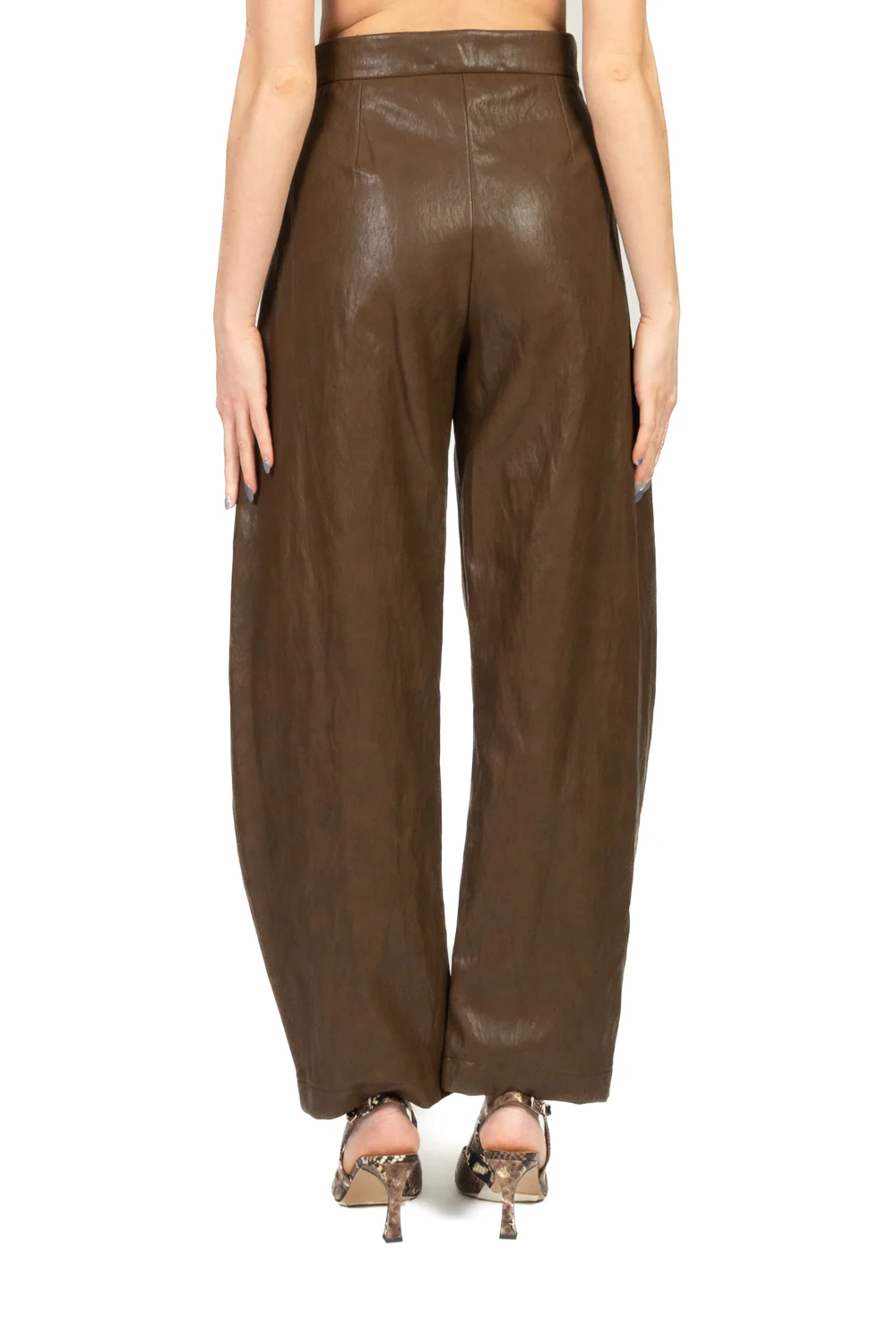 Vicolo - Pantalone barrel in ecopelle Art. TAB0278 - Image 3