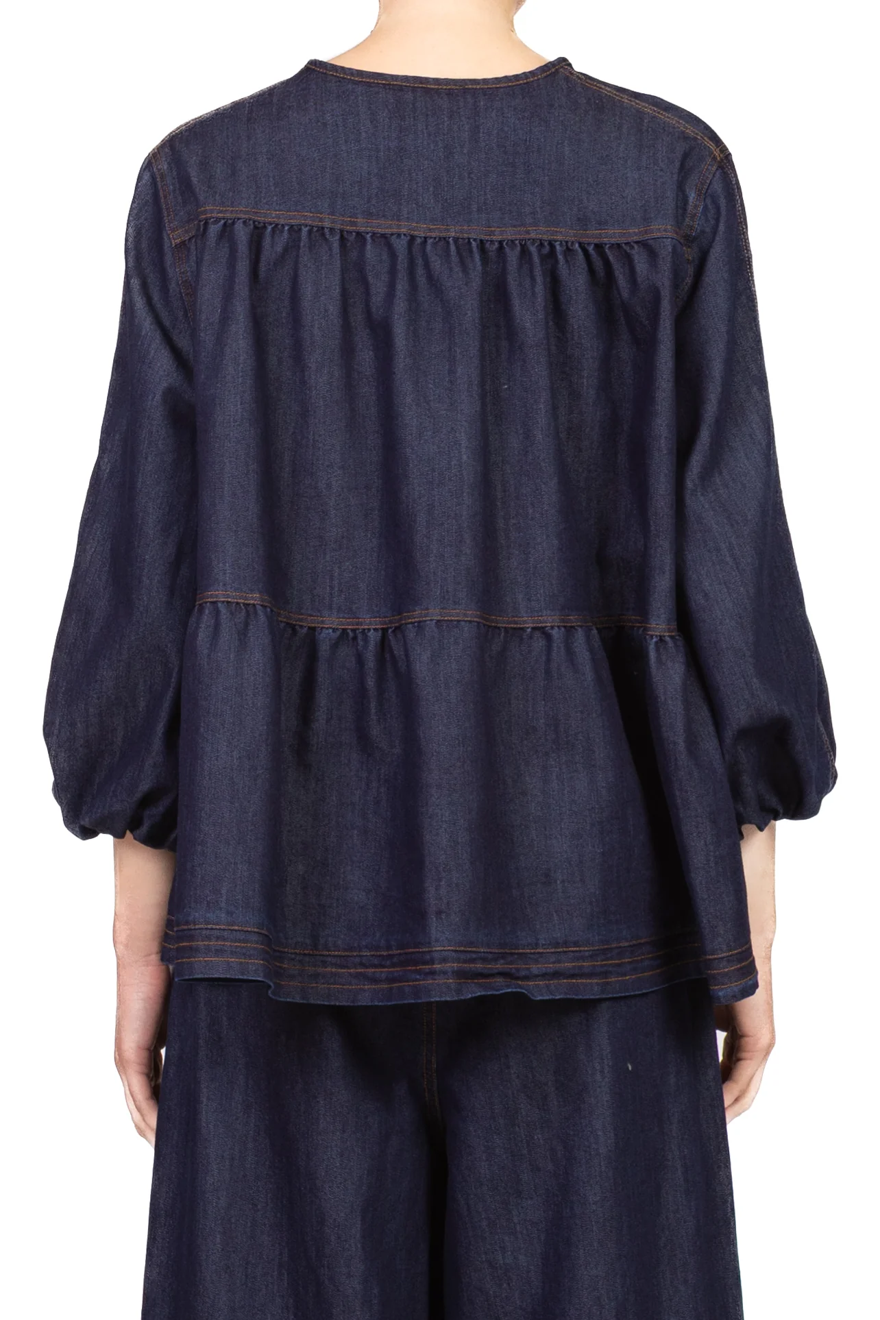 Vicolo - Blusa in denim maniche palloncino Art. TAB1467 - Image 3